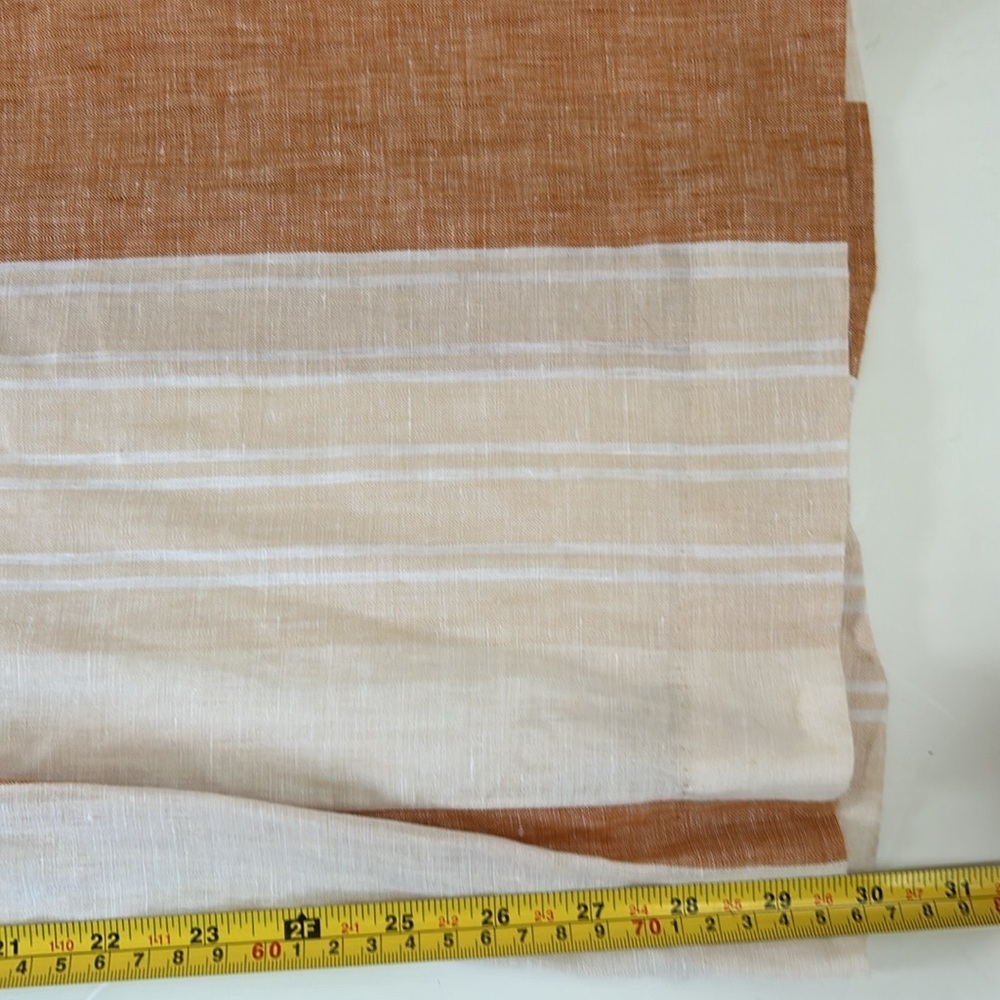 Ett:twa by Anthropologie orange stripe tie waist zip close 100% linen pants - Picture 13 of 16
